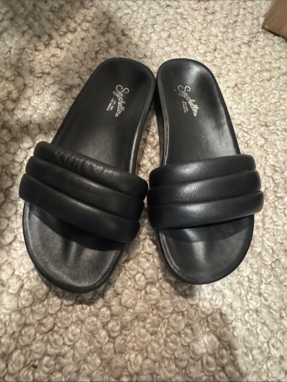 Seychelles Black Triple-Padded Slide Sandals